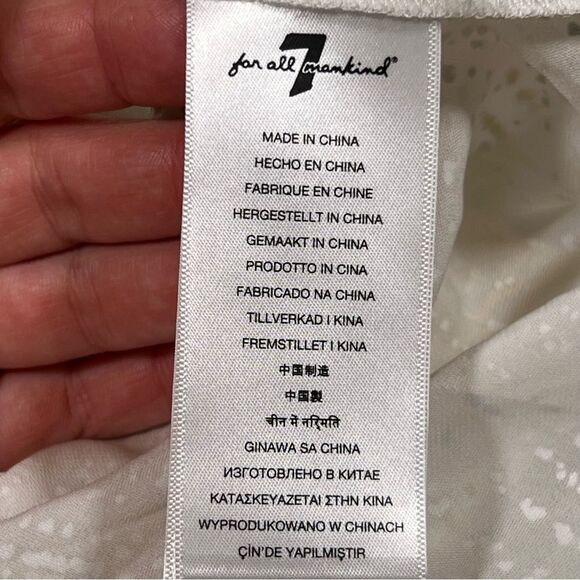 7 for all mankind silk blend blouse 💗 NWT 💗 cream with metallic gold 💗 large - Picture 7 of 11